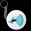 Half Black Blue Guppy Keychain